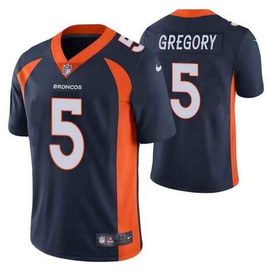 Youth Denver Broncos 5 Randy Gregory Navy Vapor Untouchable Limited Stitched Jersey